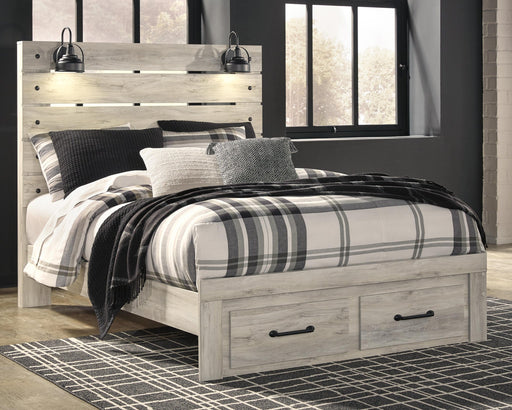 Cambeck Queen Panel Bed with 2 Storage Drawers with Mirrored Dresser - alternate view 2