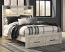 Cambeck Queen Panel Bed with 2 Storage Drawers with Mirrored Dresser - alternate view 2