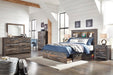 Drystan Full Bookcase Bed with 2 Storage Drawers with Mirrored Dresser, Chest and Nightstand - alternate view 2