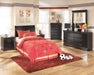 Huey Vineyard Twin Sleigh Headboard Bed with Mirrored Dresser, Chest and Nightstand - alternate view 2