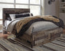 Derekson Queen Panel Bed with 2 Storage Drawers with Mirrored Dresser, Chest and Nightstand - alternate view 5