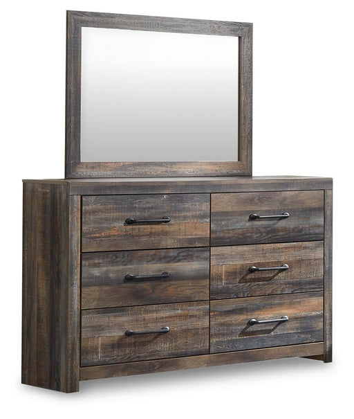 Drystan King Bookcase Bed with 4 Storage Drawers with Mirrored Dresser - alternate view 2