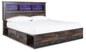 Drystan King Bookcase Bed with 4 Storage Drawers with Mirrored Dresser - alternate view 3