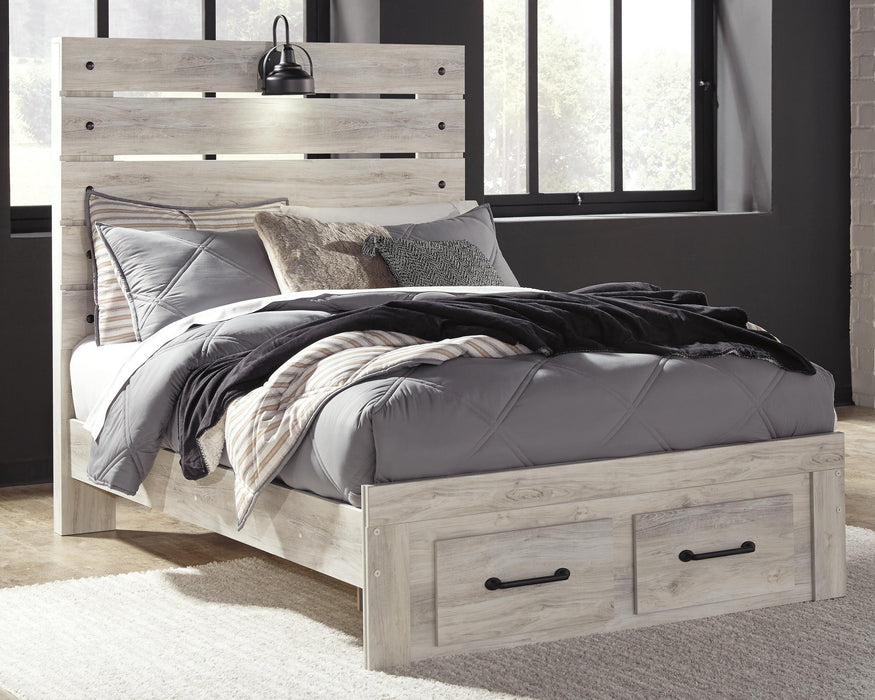 Cambeck Full Panel Bed with 2 Storage Drawers with Mirrored Dresser - alternate view 2
