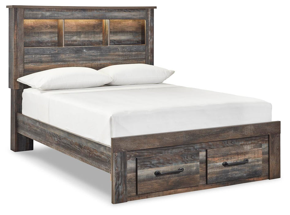 Drystan Full Bookcase Bed with 2 Storage Drawers with Mirrored Dresser - alternate view 4