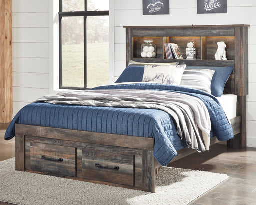 Drystan Full Bookcase Bed with 2 Storage Drawers with Mirrored Dresser - alternate view 2