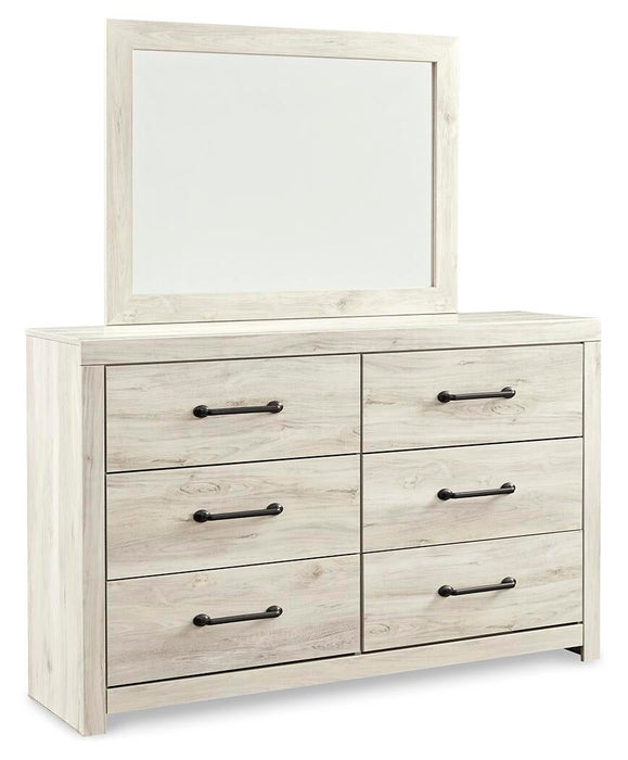Cambeck Queen Panel Bed with 4 Storage Drawers with Mirrored Dresser - alternate view 3