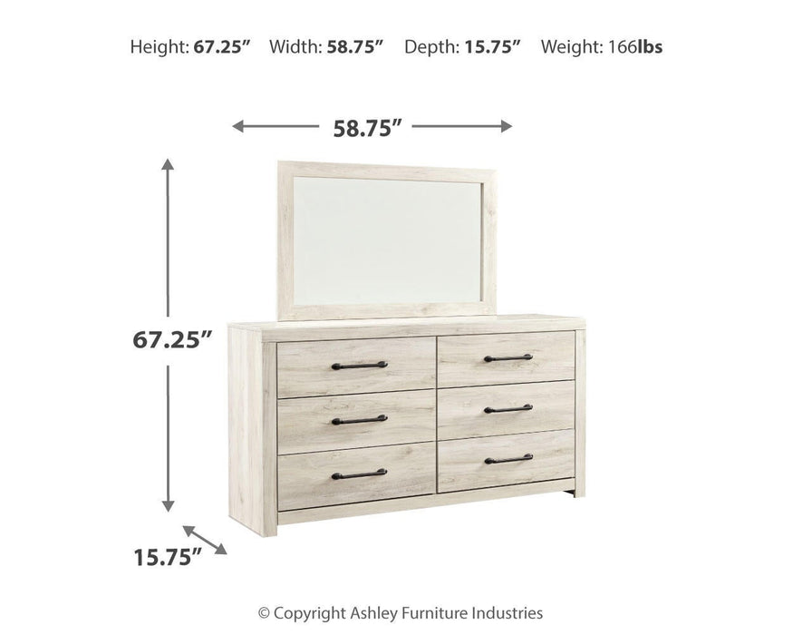 Cambeck Queen Panel Bed with 4 Storage Drawers with Mirrored Dresser - alternate view 6