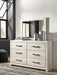 Cambeck Queen Panel Bed with 4 Storage Drawers with Mirrored Dresser - alternate view 5
