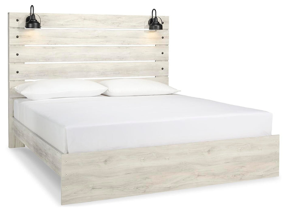 Cambeck King Panel Bed with Mirrored Dresser - alternate view 4