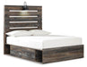 Drystan Full Panel Bed with 4 Storage Drawers with Mirrored Dresser - alternate view 4