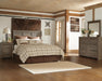 Juararo Queen Panel Headboard Bed with Mirrored Dresser - alternate view 2