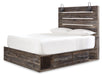 Drystan Queen Panel Bed with 4 Storage Drawers with Mirrored Dresser - alternate view 4