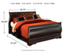 Huey Vineyard Queen Sleigh Bed with Mirrored Dresser - alternate view 4
