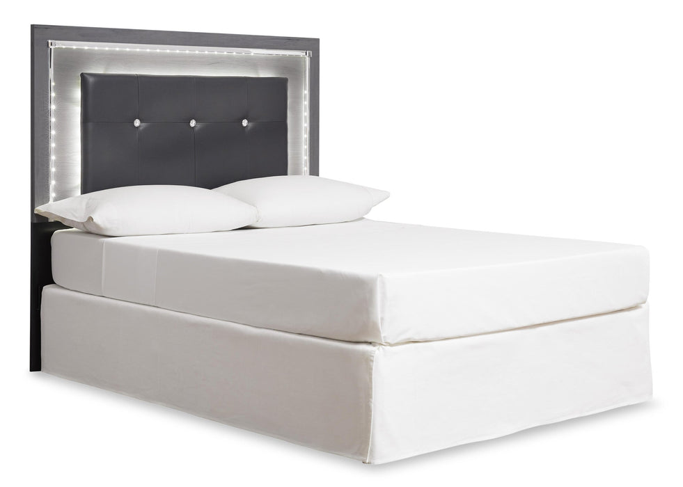 Lodanna Queen/Full Upholstered Panel Headboard Bed with Mirrored Dresser, Chest and Nightstand - alternate view 3