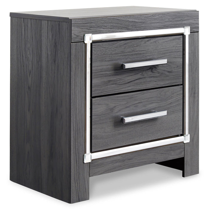 Lodanna Queen/Full Upholstered Panel Headboard Bed with Mirrored Dresser, Chest and Nightstand - alternate view 6