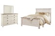 Willowton Queen Panel Bed with Mirrored Dresser - alternate view 2