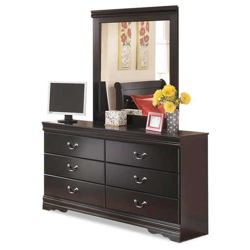 Huey Vineyard Twin Sleigh Headboard Bed with Mirrored Dresser - alternate view 2