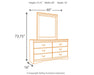 Huey Vineyard Twin Sleigh Headboard Bed with Mirrored Dresser - alternate view 5