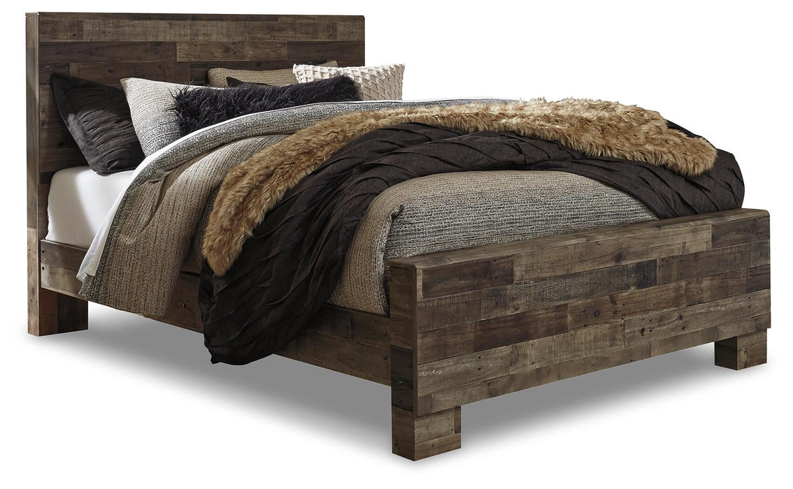 Derekson Queen Panel Bed with Mirrored Dresser, Chest and Nightstand - alternate view 3
