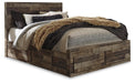 Derekson Queen Panel Bed with 4 Storage Drawers with Mirrored Dresser, Chest and Nightstand - alternate view 3