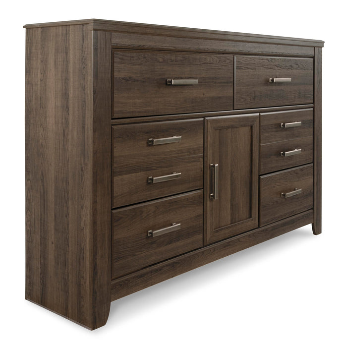 Juararo California King Panel Bed with Mirrored Dresser - alternate view 6