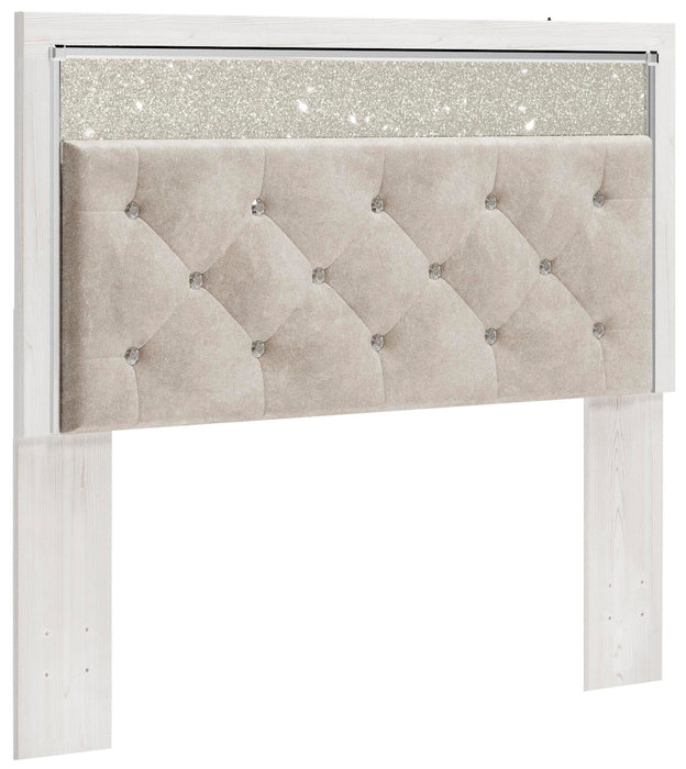 Altyra Queen Panel Headboard Bed with Mirrored Dresser - alternate view 3