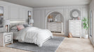 Altyra Queen Panel Headboard Bed with Mirrored Dresser - alternate view 4