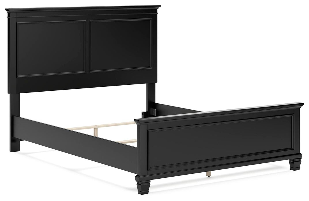 Lanolee Queen Panel Bed with Mirrored Dresser and Nightstand - alternate view 8