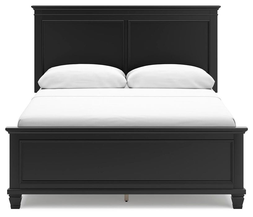 Lanolee Queen Panel Bed with Mirrored Dresser and Nightstand - alternate view 9