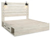 Cambeck King Panel Bed with 2 Storage Drawers with Mirrored Dresser and Nightstand - alternate view 2