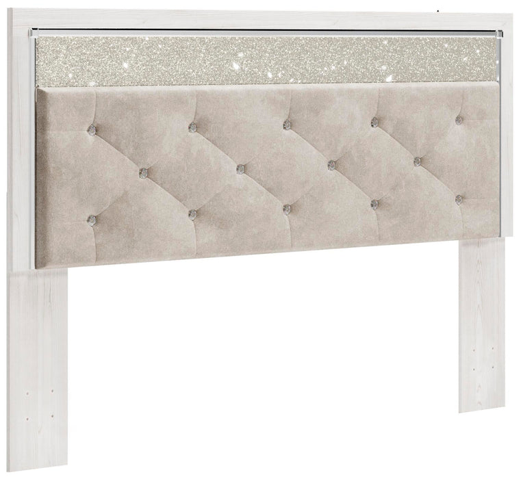 Altyra King Panel Headboard Bed with Mirrored Dresser, Chest and Nightstand - alternate view 3