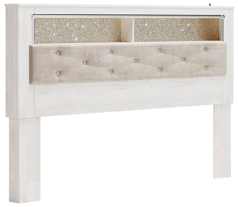 Altyra King Bookcase Headboard Bed with Mirrored Dresser - alternate view 3