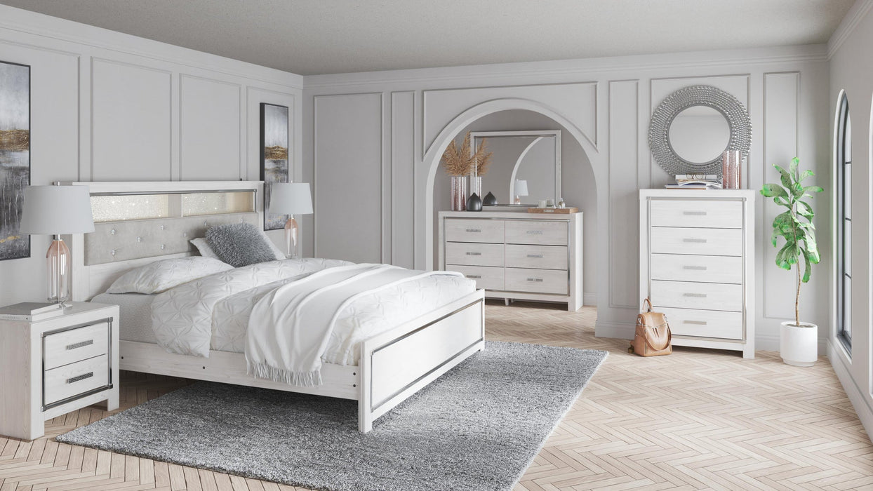 Altyra King Bookcase Headboard Bed with Mirrored Dresser - alternate view 4