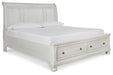 Robbinsdale California King Sleigh Bed with Storage with Mirrored Dresser, Chest and Nightstand - alternate view 2