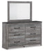 Bronyan Queen Panel Bed with Mirrored Dresser - alternate view 3