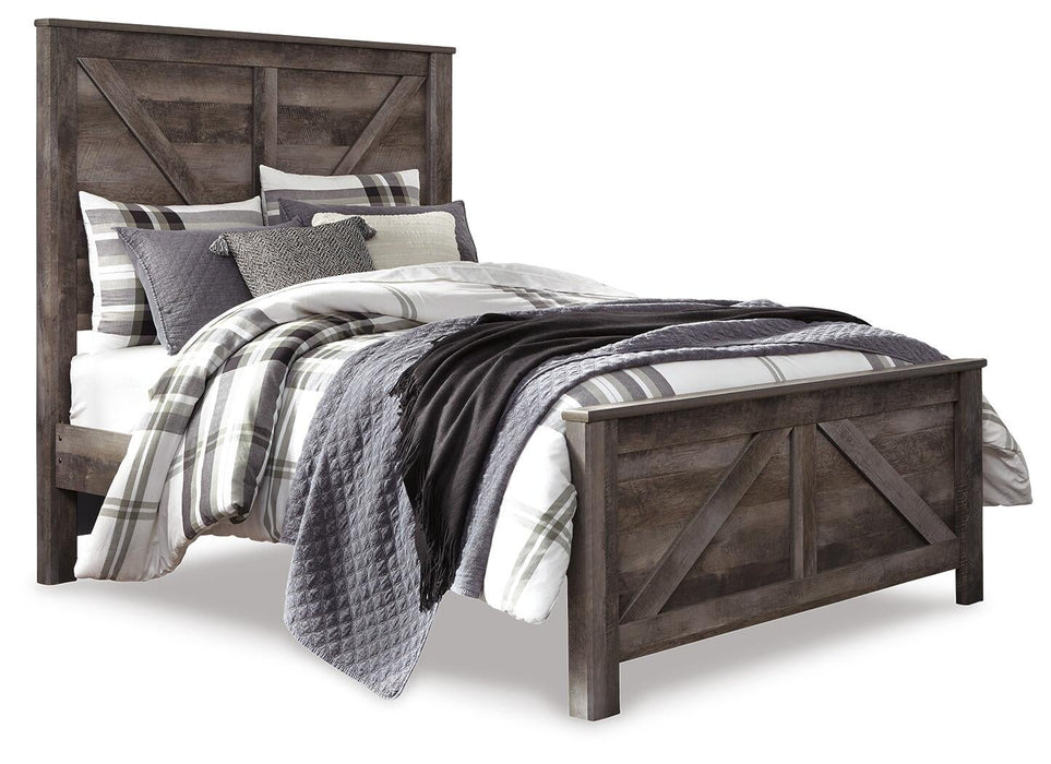 Wynnlow Queen Crossbuck Panel Bed with Mirrored Dresser, Chest and Nightstand - alternate view 7