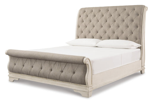 Realyn King Sleigh Bed with Mirrored Dresser, Chest and Nightstand - alternate view 2