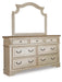 Realyn California King Upholstered Panel Bed with Mirrored Dresser - alternate view 3