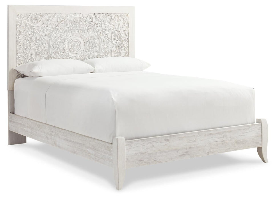 Paxberry Queen Panel Bed with Mirrored Dresser - alternate view 4