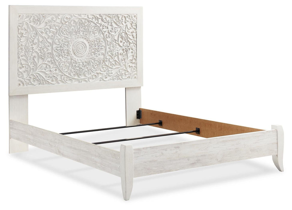 Paxberry Queen Panel Bed with Mirrored Dresser - alternate view 5
