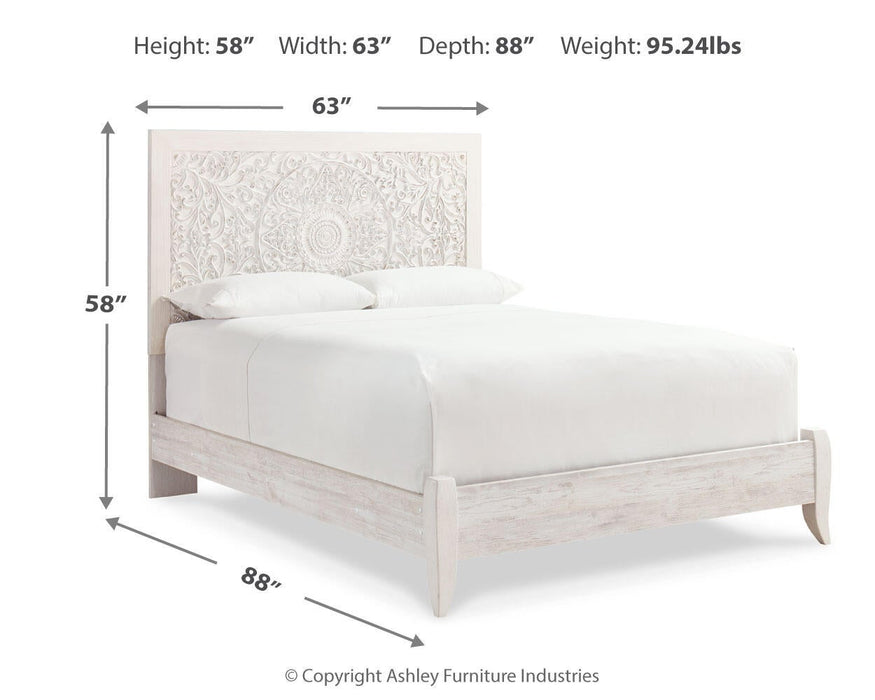 Paxberry Queen Panel Bed with Mirrored Dresser - alternate view 9
