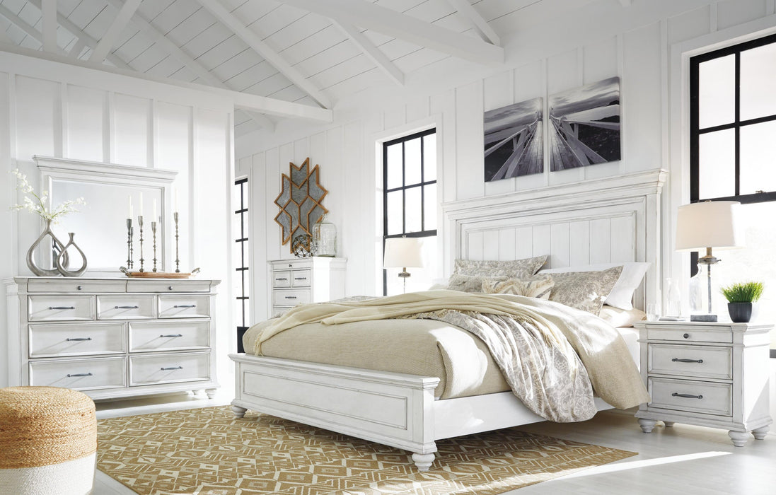 Kanwyn Queen Panel Bed with Mirrored Dresser, Chest and Nightstand - alternate view 2