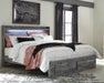 Baystorm King Panel Bed with 2 Storage Drawers with Mirrored Dresser, and Nightstand - alternate view 8