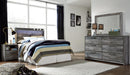 Baystorm Full Panel Headboard with Mirrored Dresser and Nightstand - alternate view 2