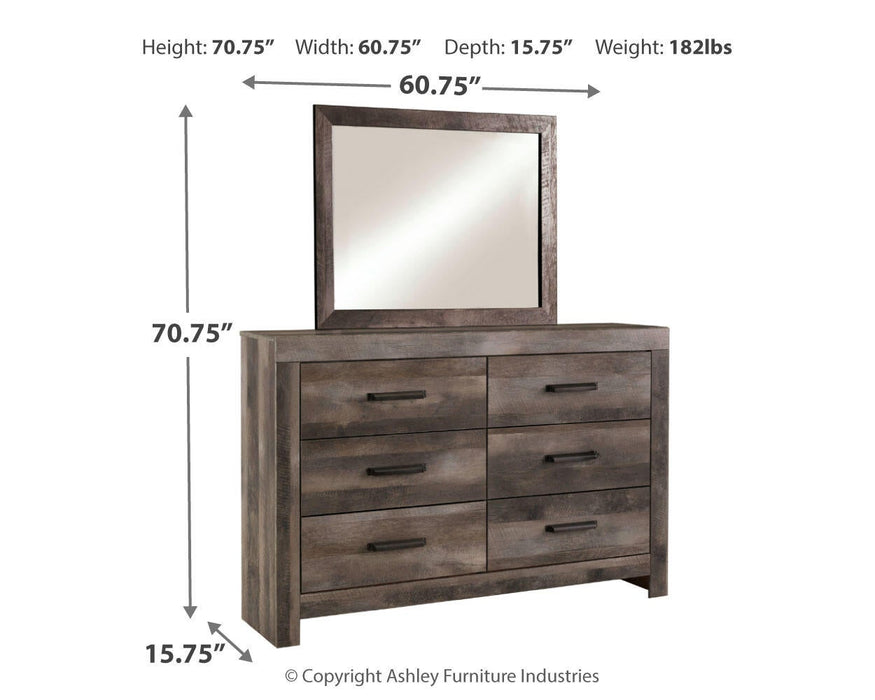 Wynnlow King Panel Bed with Mirrored Dresser - alternate view 5