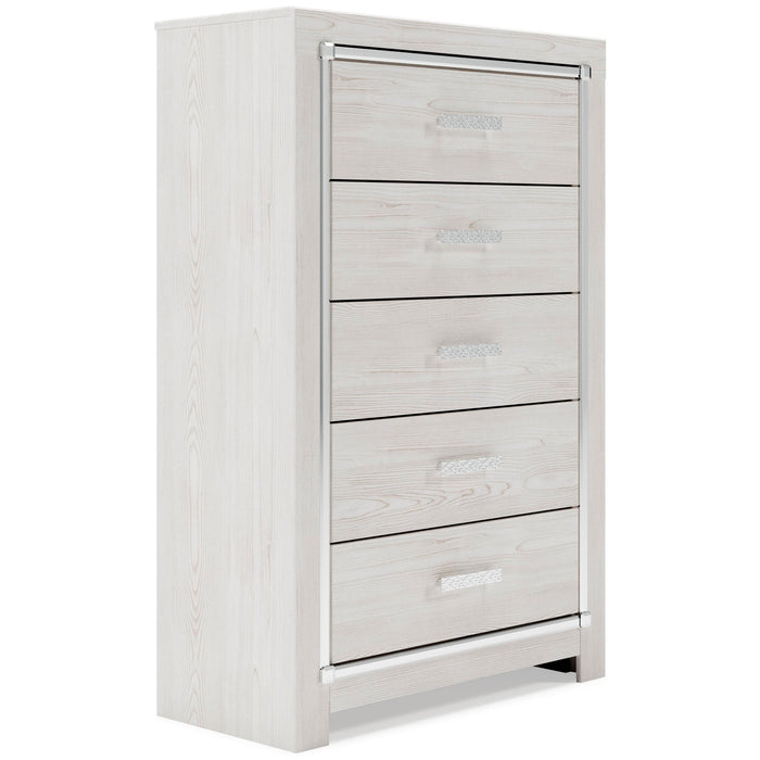Altyra Queen Panel Bookcase Bed with Mirrored Dresser, Chest and Nightstand - alternate view 4