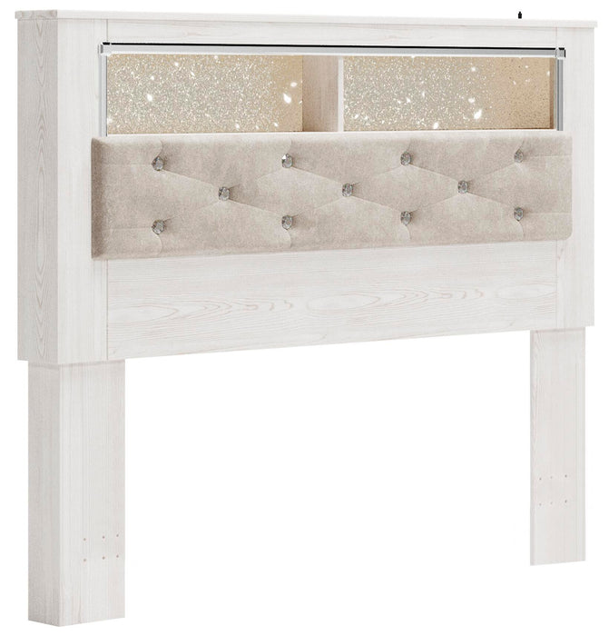 Altyra Queen Bookcase Headboard Bed with Mirrored Dresser - alternate view 3