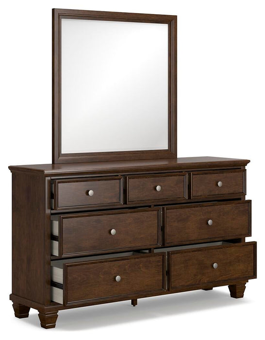Danabrin Queen Panel Bed with Mirrored Dresser and Nightstand - alternate view 4