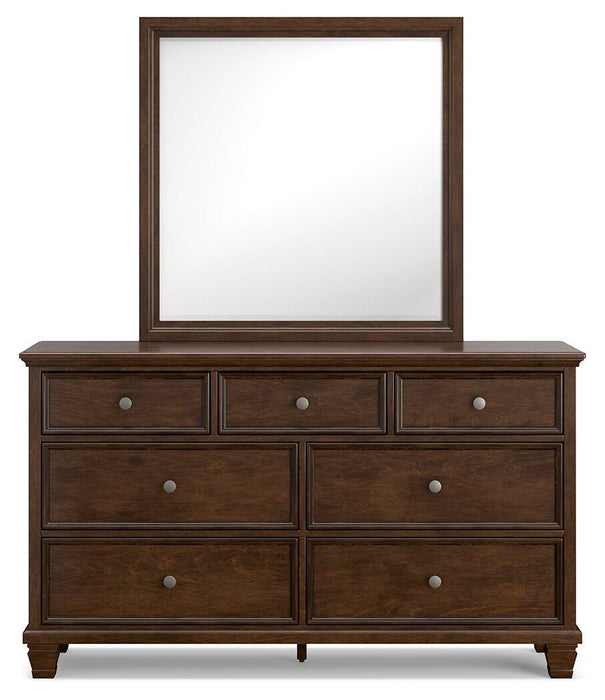 Danabrin Queen Panel Bed with Mirrored Dresser and Nightstand - alternate view 2